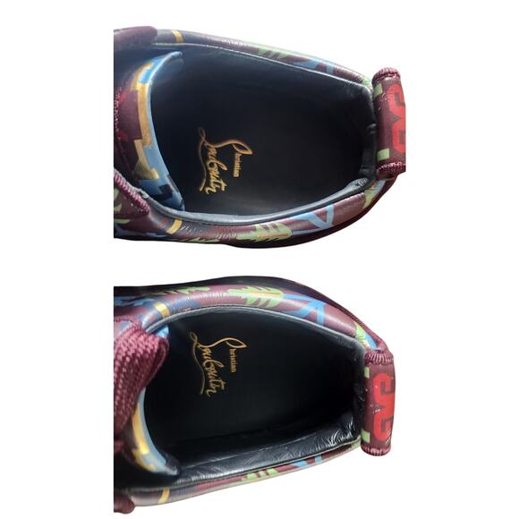 Christian Louboutin Louis Junior Men’s Sneakers – Multicolor Print – Red Sole - Picture 6 of 9